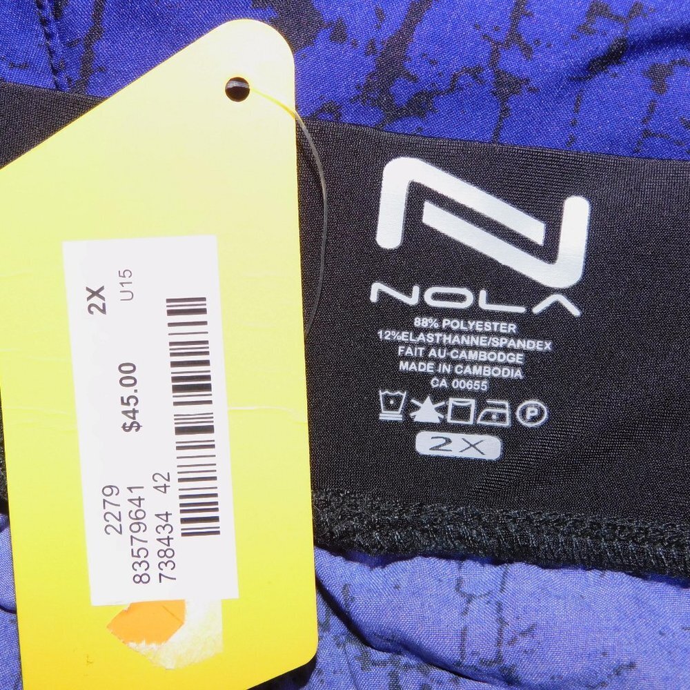 NOLA Purple Black Yoga Running Shorts Womens 2X NEW w TAG - Picture 2 of 6
